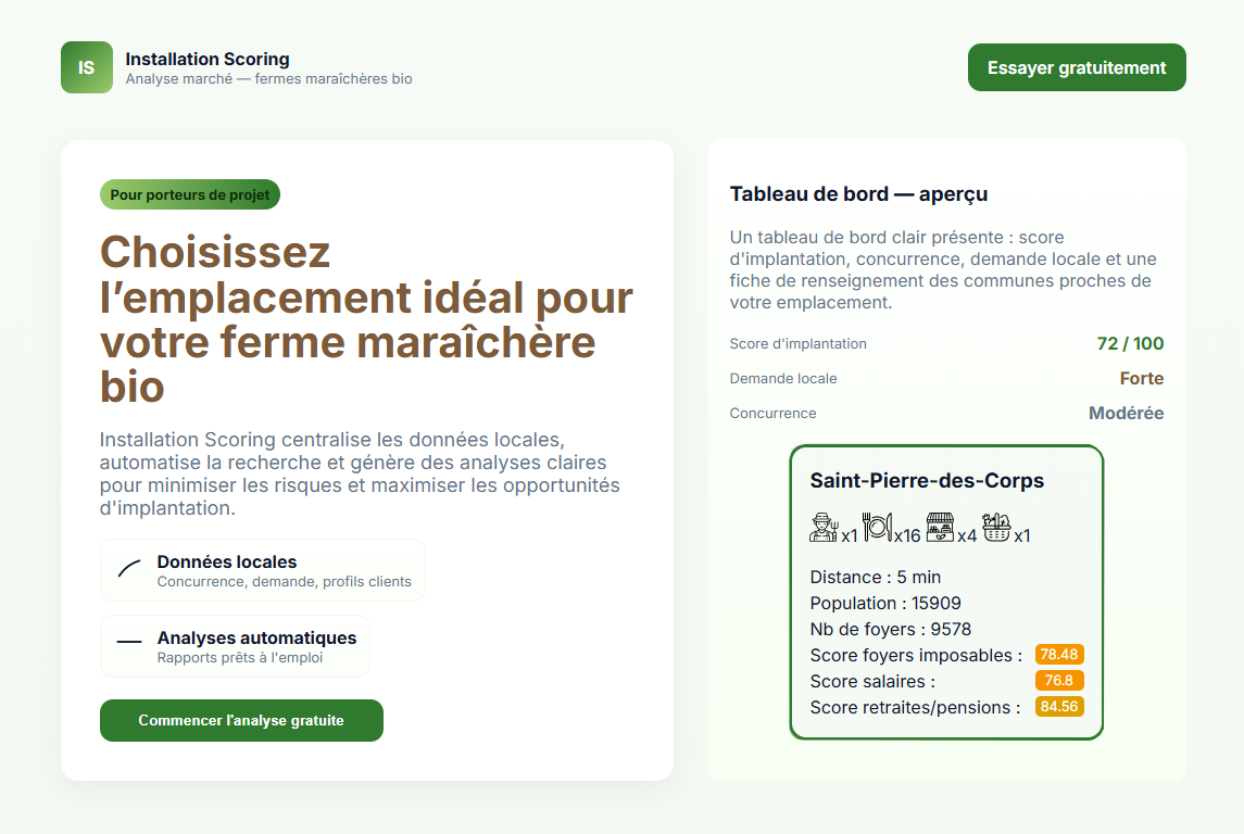 Capture d'écran de Installation Scoring